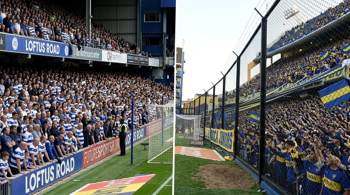 PearLe000's tweet photo. Örnek QPR ve Boca Junior takımlarının ‘’tribünleri ile saha mesafesiiii‘’ https://t.co/U32iIrMcHL