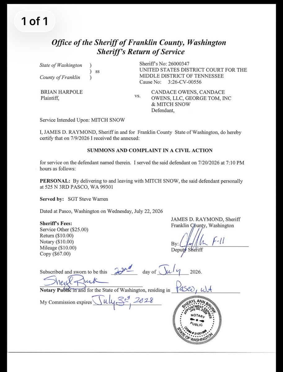 ErikaCA47's tweet photo. ‼️ After months of dodging: the Ft. Huachuca man who infamously called himself the son of the Zodiac killer, Mitch Snow, has been served.   

Harpole vs Owens lawsuit will finally proceed. 

Justice is coming. 🔥🙌🏼 https://t.co/TAtHnuGDgl