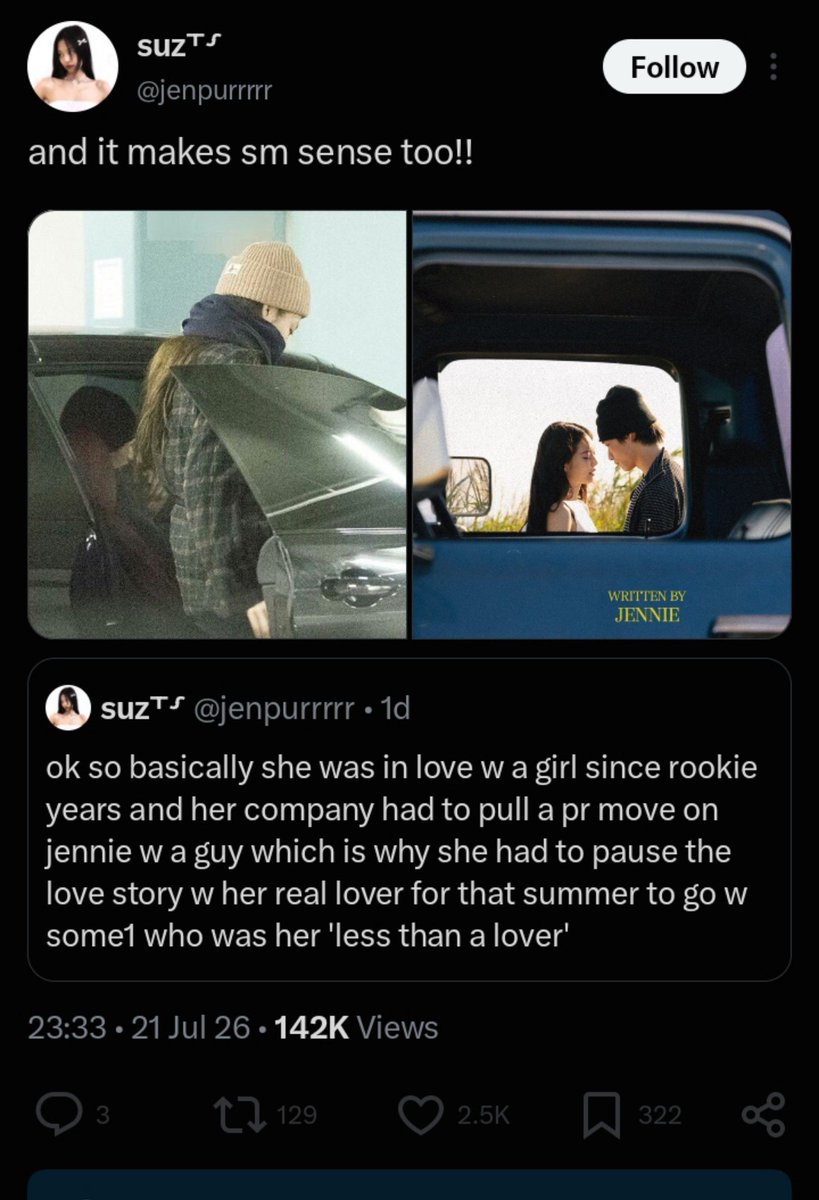 JIYONGJENE2's tweet photo. I thought #taennie fans were just living in delusions, but what the hell is going on 😭
#jennie #gd #jenkai #lessthenlover https://t.co/RhbKeNcmPQ