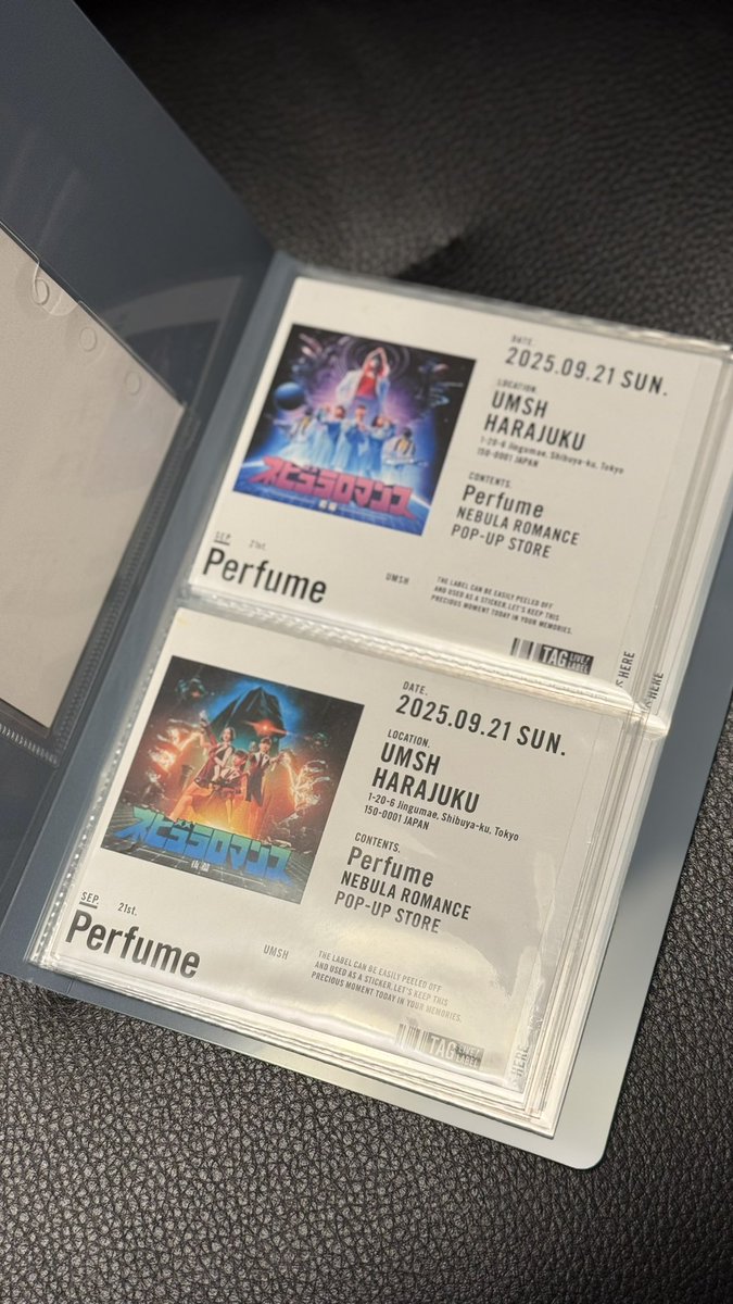 cosmict24's tweet photo. TAG-LIVEのアルバムに✨際剥離台紙が小さくて、3COINSのシートを使ったらステッカーを剥がさないまま保存できた。 https://t.co/rAWu3bfaI0