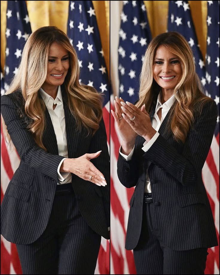 SantaTrump53912's tweet photo. Which word best describes Melania Trump? ✨

A) Elegant 👑
B) Beautiful ❤️
C) Stylish 💎
D) All of the above 🔥 https://t.co/cP0xLbUbP0