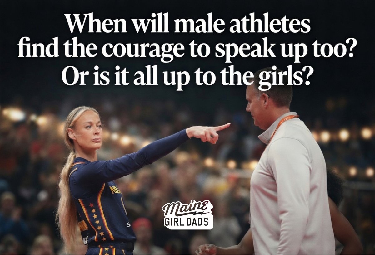 MaineGirlDads's tweet photo. While Sophie Cunningham coming out as the first toptier pro athlete to say no males in female sports &amp; spaces is going to be a cultural turning point...

...it's SHAMEFUL that NO MEN have yet found the courage to do this. Where are the male athletes? The girl dad pros?! Speak up! https://t.co/lhftkeSz78