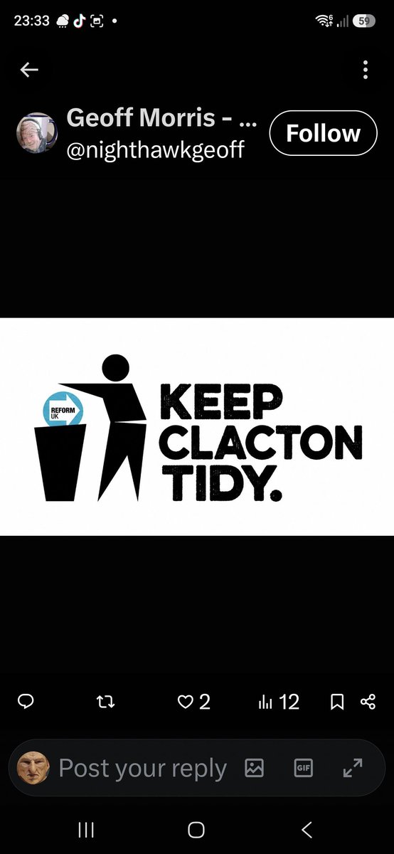 JudasandChariot's tweet photo. Make your vote 'Count'
CB has been in Clacton more in the past week than the sitting MP NF has in 2yrs
Take the rubbish out
Vote for binface
@reformparty_uk @Nigel_Farage #NonMP
Let the investigations continue
Will farages hate-speak, anti-Muslim rhetoric work in prison https://t.co/nE8naCC382