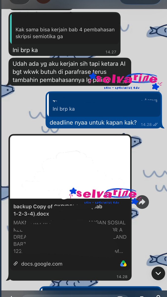 jslovra's tweet photo. joki skripsi bab 4 konsisten dengan jaminan ai <10%💪🏻💓. kepercayaan &amp; kualitas buat c adalah no 1 😙😍 https://t.co/uAtDro3wCT