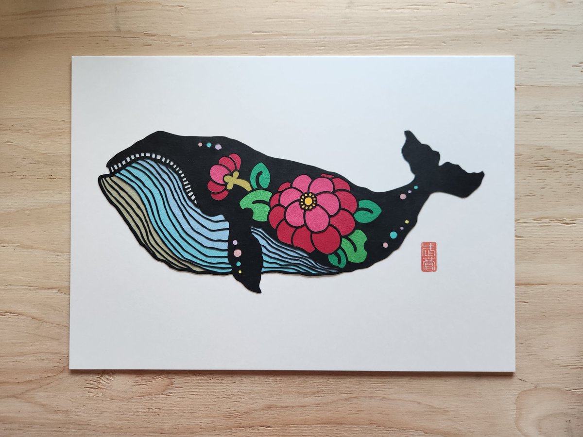 musou23aoki's tweet photo. 鹿児島でこんな切り絵を作ってます
紙です https://t.co/x8STAZVNBW