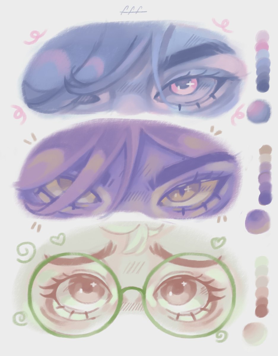 fff__dull's tweet photo. eye coloring practice with the fun gang #deltarune https://t.co/4rwhWC3Zri
