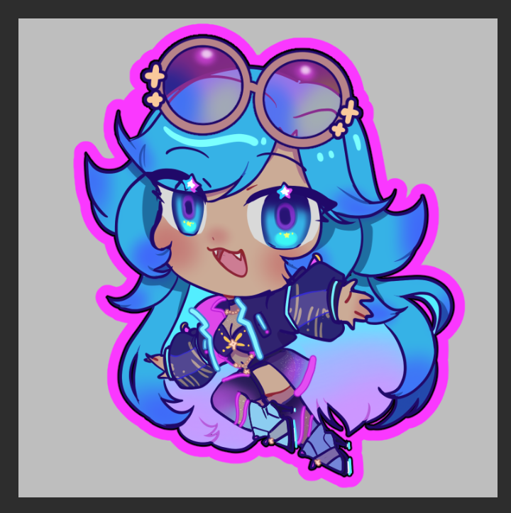 AdiAstraya's tweet photo. last of the offkai sticker batch but not least, me! ehehe 💙⭐️💜

#astrayaART https://t.co/2c6mkHm6OT