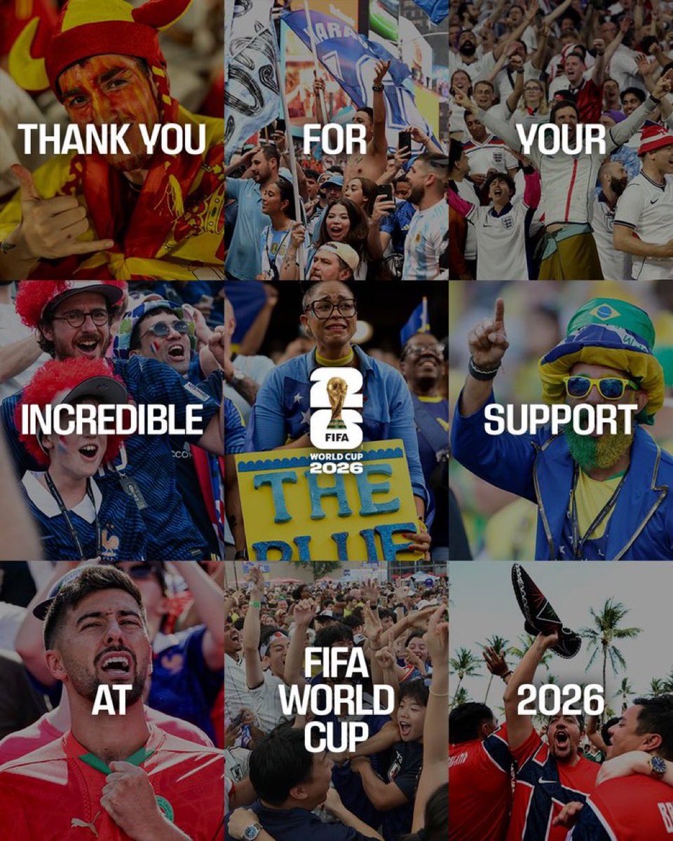 Pualavatentin's tweet photo. Thank you for your record-breaking support at @FIFAWorldCup 2026! https://t.co/PwYrLf97BI