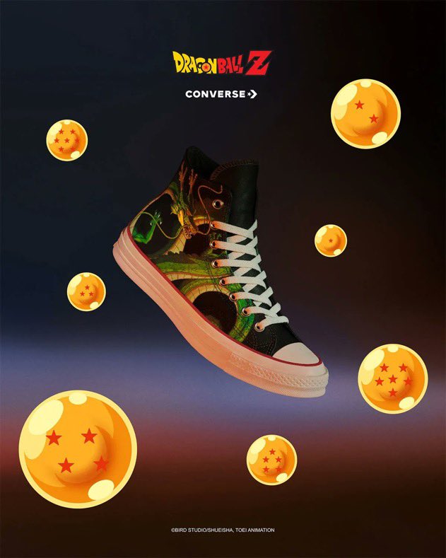 Kulturlesite_'s tweet photo. 🚨 DRAGON BALL Z x CONVERSE 

UNE COLLECTION VA SORTIR !! 👟🐉

La collection est disponible dès aujourd’hui en Amérique du Nord et en Chine, avant une sortie mondiale le 11 août 2026. https://t.co/ffLQh3Lm1n