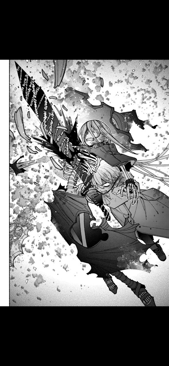 Isra_10j's tweet photo. #MakeTheExorcistFallinLove 121
Baba Yaga por fin es derrotada al ser atravesada por la espada de Josué, mientras ve la imagen de su querida amiga Imuri.
El capítulo gira en torno a la femme fatale, su deseo de amar y ser amada, y muestra la determinación final que ha elegido. https://t.co/87nObMIcbN