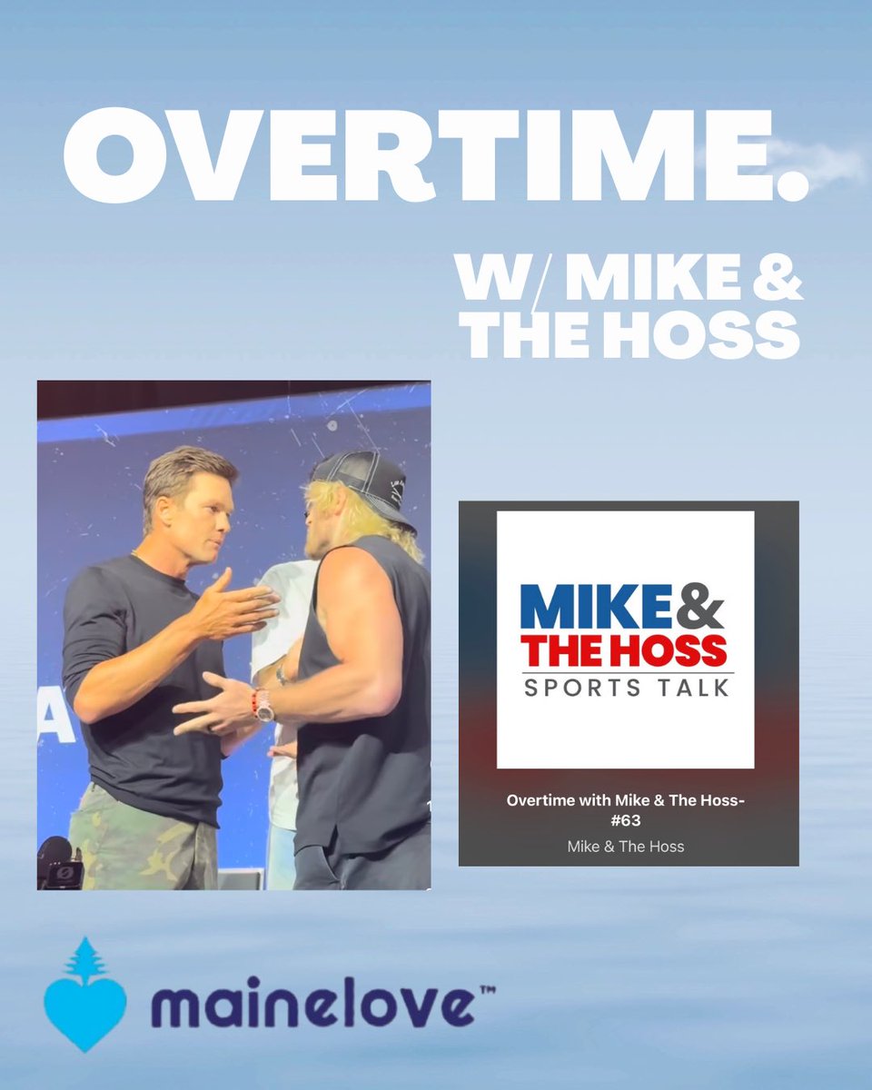 mikeandthehoss's tweet photo. In this edition, presented by mainelove water, the @RedSox continue winning, and is it possible that @TomBrady wrestles @LoganPaul at @WrestleMania 43 in Saudi Arabia next April?!🤼

Check it out: 
https://t.co/C0lsZwINSt 

#redsox #tombrady #mainelove #wrestlemania https://t.co/NqMOAoNPQR