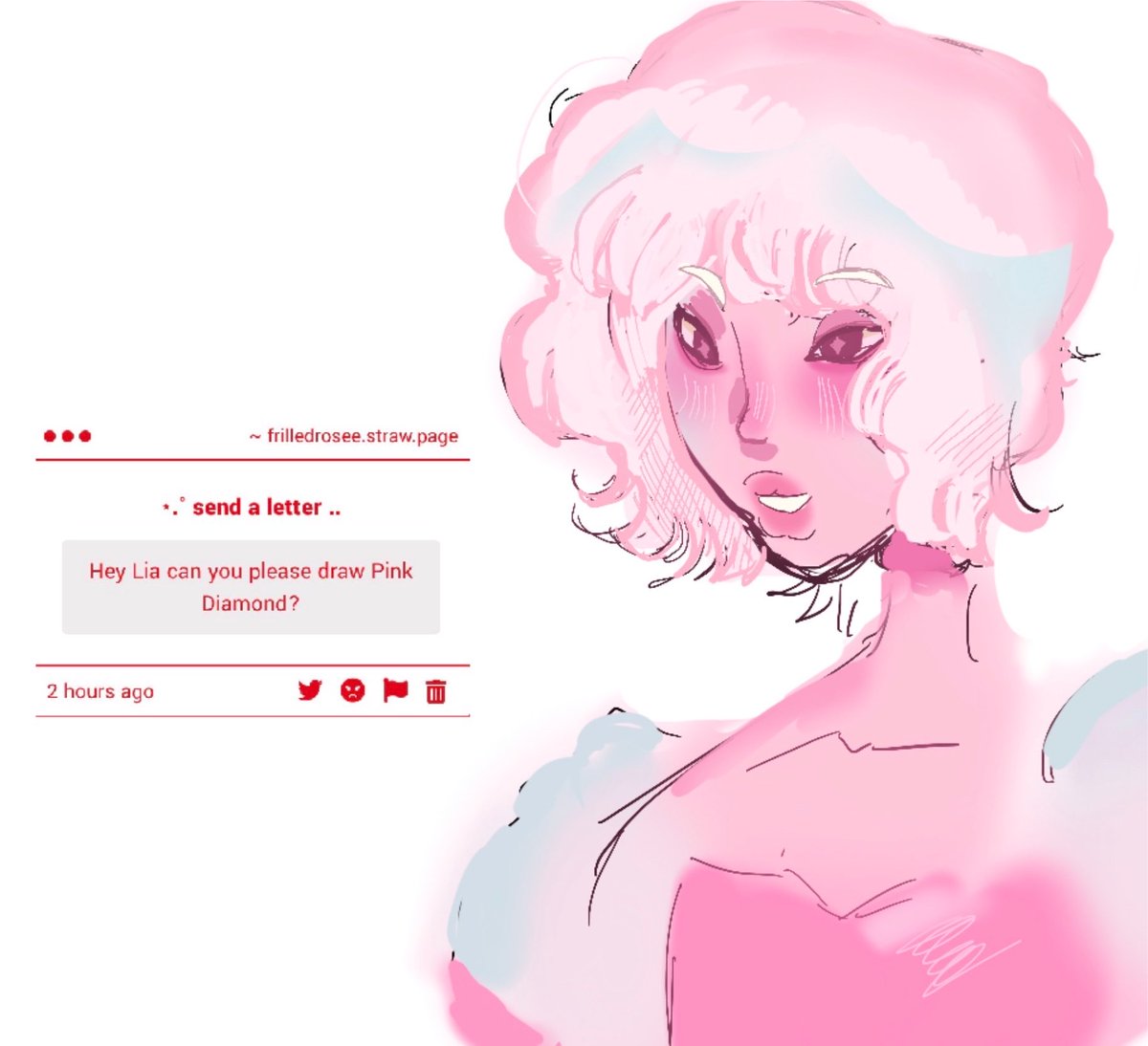 sugaredpetalls's tweet photo. Blue &amp; pink request 
#stevenuniverse https://t.co/I1yTKe5La4