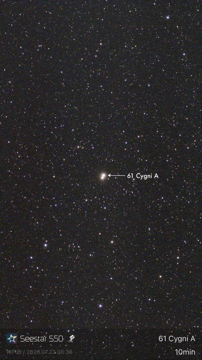 星様 5点 年周視差で距離が測定された最初の星はくちょう座61番星と、ブラック