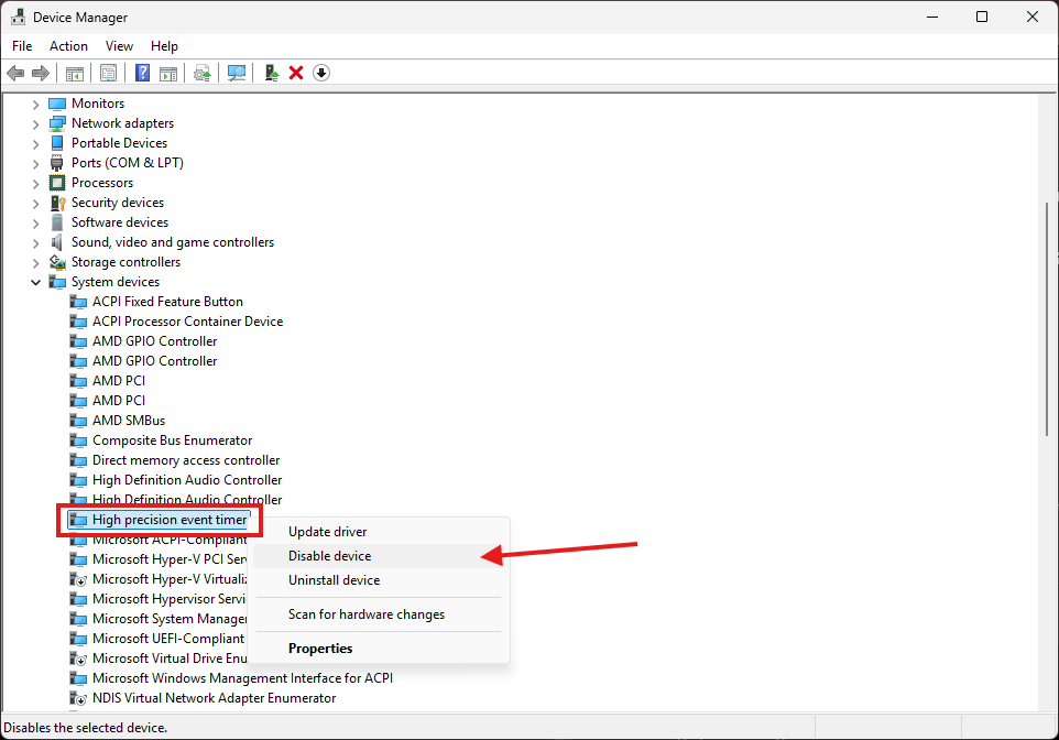 ultimatetweakk's tweet photo. 🚨 This Windows setting could be costing you FPS

Most gamers never disable High Precision Event Timer (HPET).

📍Open Device Manager 
→ System Devices 
→ High Precision Event Timer 
→ Disable Device

Restart your PC and compare your FPS.