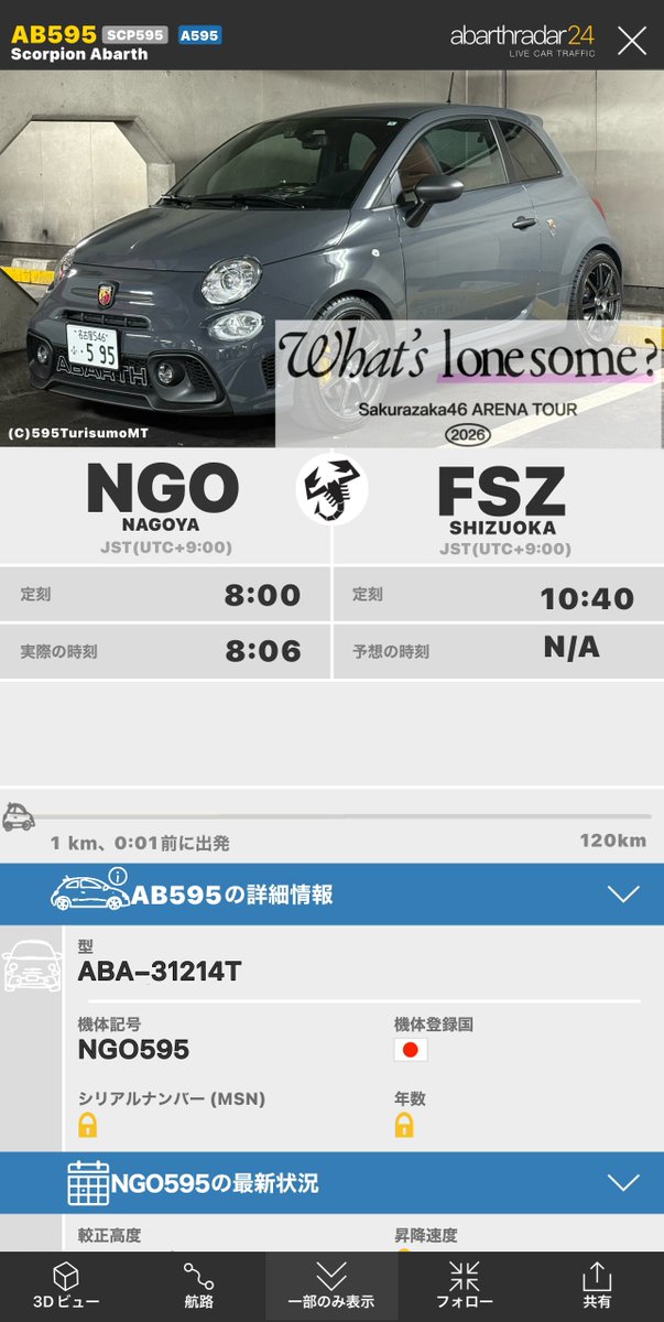 595TurismoMT's tweet photo. ／
 Sakurazaka46 ARENA TOUR 2026
  -What’s lonesome?-
＼

ツアー初日 
盛り上がっていきましょう🔥

名古屋▶︎静岡

#アバルトレーダー
#櫻坂46_Whatslonesome
#櫻坂46 #Sakurazaka46 https://t.co/tzrwJhJlVE