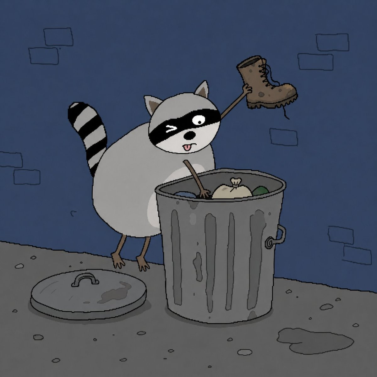 LittleTrashlord's tweet photo. Meet Lil Trashlord
Bro found one boot in the trash and called it generational wealth 🦝 https://t.co/MwCZqhQAlr