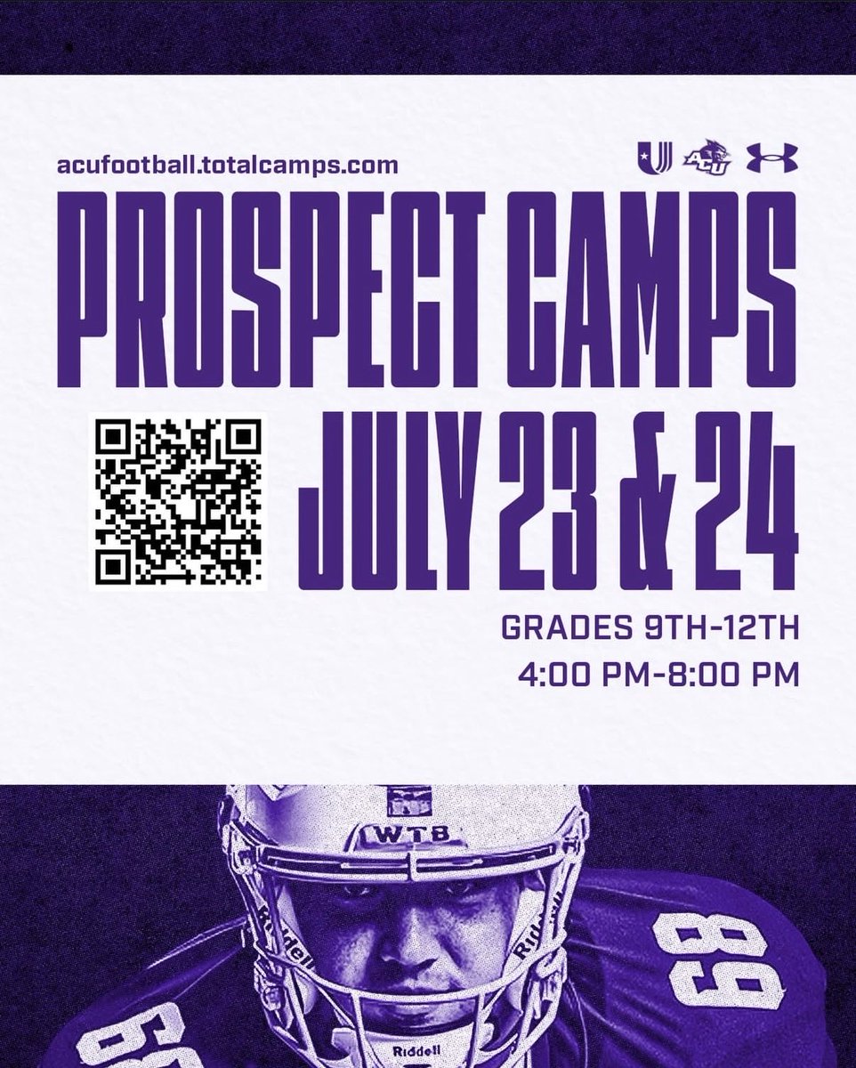 Brett_Alver's tweet photo. Excited to be at the @ACUFootball camp tomorrow!

@CoachWhiteDB1 @CoachJPlunk_ @CoachWinings @806hsscmedia @CoachBrownLBs @CoachDubin @coachp_ACU @CoachNickHolt @GodsWarrior615 @KielKitchens https://t.co/TYMPqyaH9u
