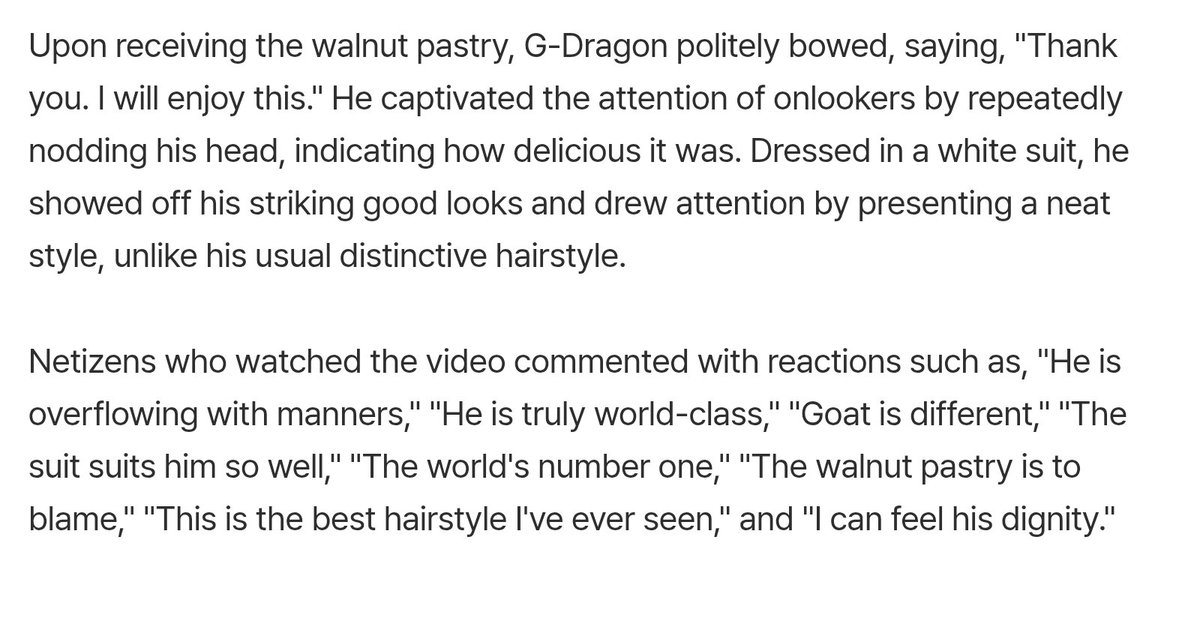 WhiteTamar1's tweet photo. G-DRAGON making headlines for friendly conversation with a walnut pastry employee 💛

#GDRAGON #UNESCO 
https://t.co/8HXifMKeEt https://t.co/hMVBaZqKos