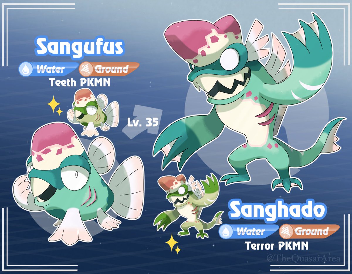 TheQuasarArea's tweet photo. Goofy ahh parrotfish Pokémon that becomes scary ahh merfolk. Evo is based on the siyokoy too. 

#fakemon #pokemon https://t.co/FBkbyLYvsc