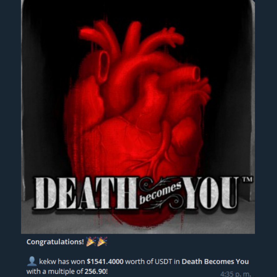 OWLDAOio's tweet photo. The dark, bleeding heart theme delivered properly this time. One clean run and the multiplier went wild.

kekw dropped just $6 on Death Becomes You and came out with $1,541.

Congrats to kekw on the 256x payout 🔥