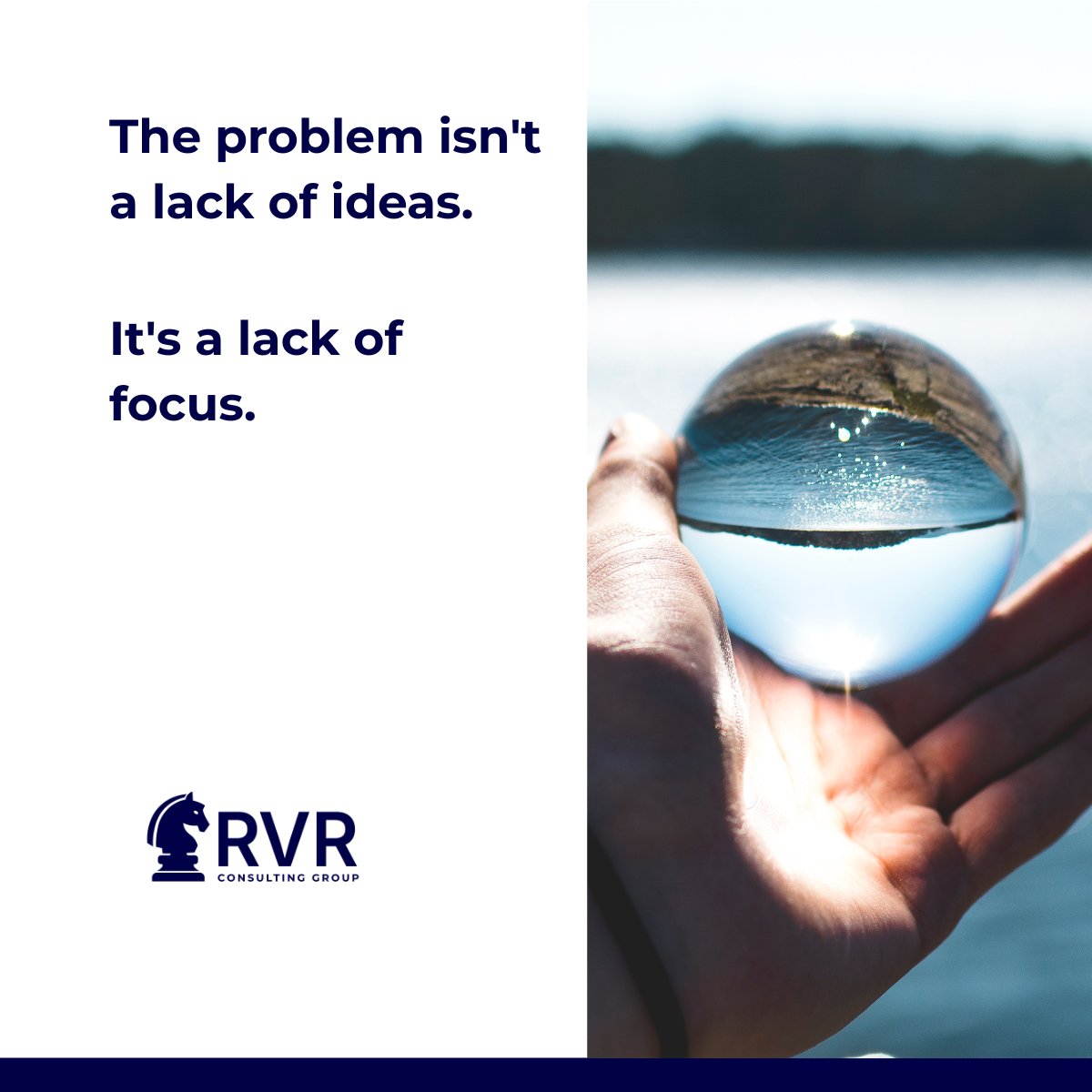 RVRConsulting's tweet photo. Most growing businesses don't suffer from a shortage of opportunities.

They suffer from too many.

New initiatives. New markets. New products. New priorities.

While each opportunity may have merit, constantly shifting attention makes it difficult to build momentum.

The companies that grow most effectively are often the ones willing to focus.

They understand which initiatives matter most and commit long enough to see results.

Growth is rarely about doing more.

It's often about doing fewer things exceptionally well.

The most effective growth strategies start with focus. Learn how RVR helps leadership teams identify priorities that drive results.