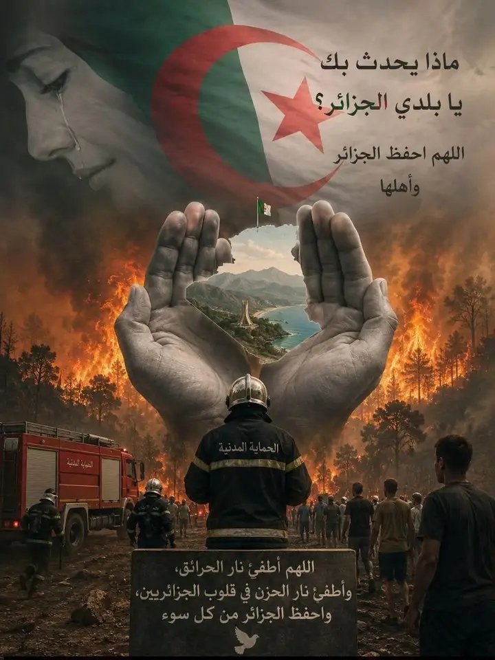 NinaMoh63367944's tweet photo. نسألك يارب أن ترزقنا  غيثا نافعا يُخمد هذه الحرائق التي أهلكت  أرضك وبقية خلقك من نبات وحيوان وطير نستعين بقوتك يارحيم اللهم أننا  الضعفاء المقصرين لا حول لنا ولا قوة لنا إلا بك يا كريم وصلى الله وسلم وبارك على سيدنا محمد .
اللهم احفظ بلادنا الجزائر من كل سوء🇩🇿🙏 https://t.co/r1A7bga5qD