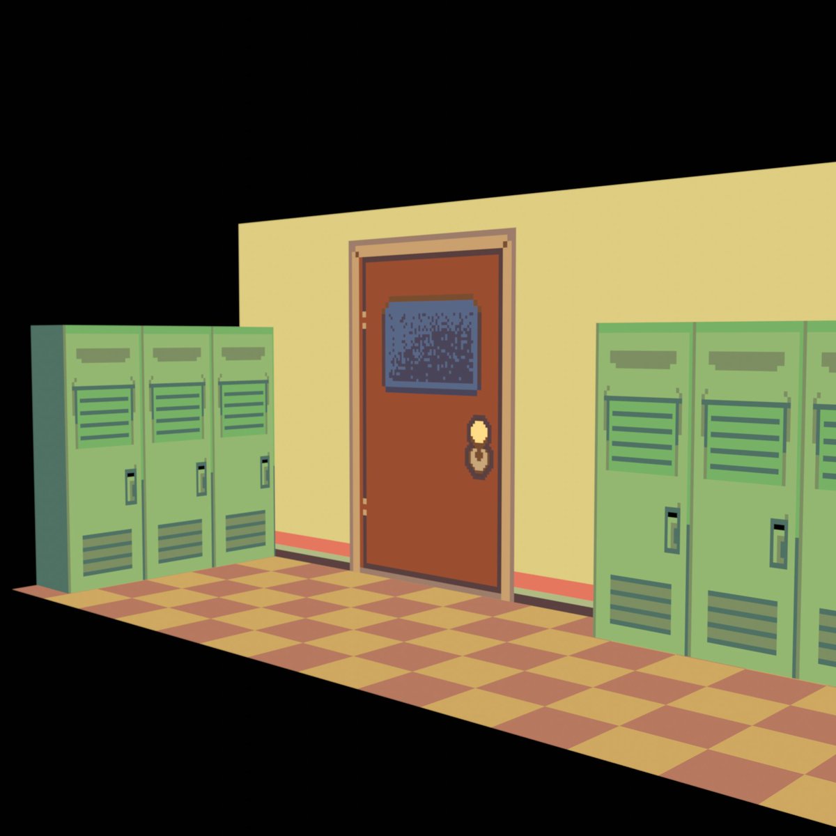 SAFE_MODE2's tweet photo. Fun fact: I was too lazy to draw a background, so I ended up making an entire 3D environment with my own textures instead. https://t.co/d3V15Oy8Tv