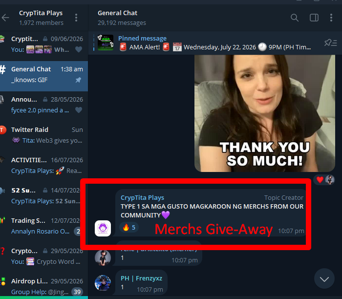 EironFycee's tweet photo. Merch-Give-Away from the @cryptitaplays family

Being generous to the ones who are also deserving to be acknowledged.

Though selective, LIFE should also have a symbiotic relationship, especially in #web3

Thank you Tita @amirahbnb 

@axisrobotics CMO Christine: "#Generously" https://t.co/YVAYsh2CSn