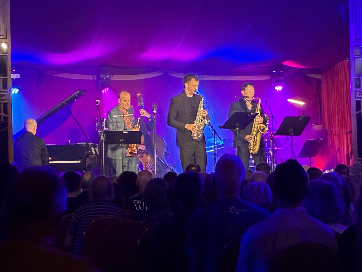 VickieFerrier's tweet photo. Our second concert tonight was the fantastic Colin Steele Sextet. We have seen Colin many times over the years and we always have a great time. Tonight was no exception. Super concert! #ejbf2026 https://t.co/C7q7IdCK2P