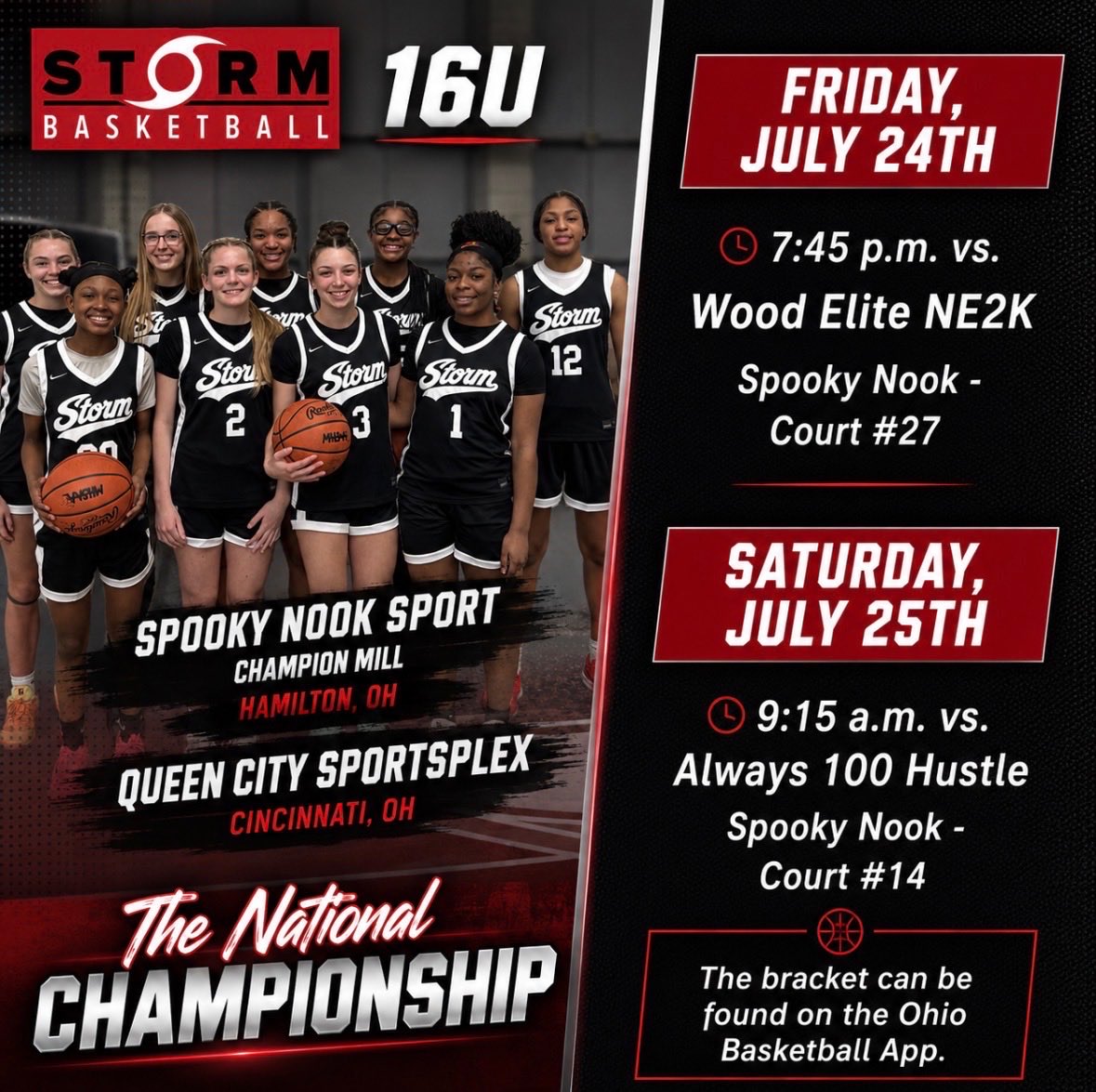 stormAAU's tweet photo. One last stop for 2026 — Ohio.  2028 Schedule below.  2027 and 2029 will also be posted. https://t.co/qWBVE5XgFH
