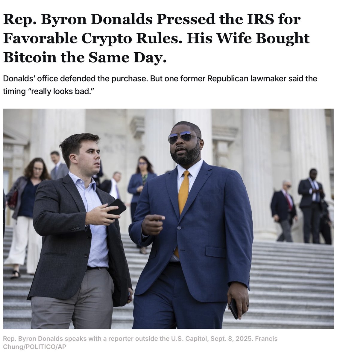 KilkennyTek's tweet photo. @ByronDonalds #ByronDonalds probably came up with the idea to add voter ID to the bill. That way Democrats will vote against the #InsiderTrading ban. #NeverByron and all of DC are scum. #BreakUpDC https://t.co/IS4pS23STx