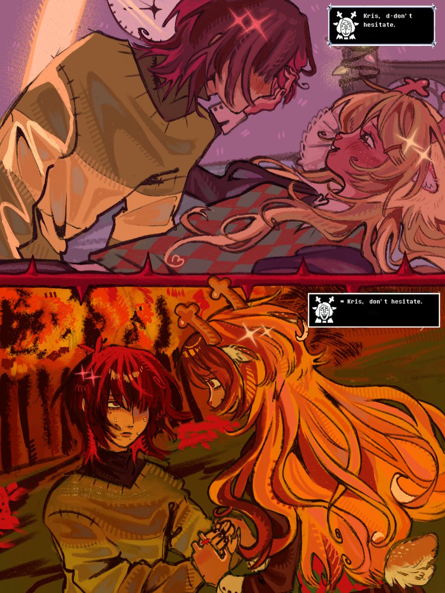 arisudreemurr's tweet photo. first kiss and first ring #kriselle #deltarune https://t.co/W6na58oo4m