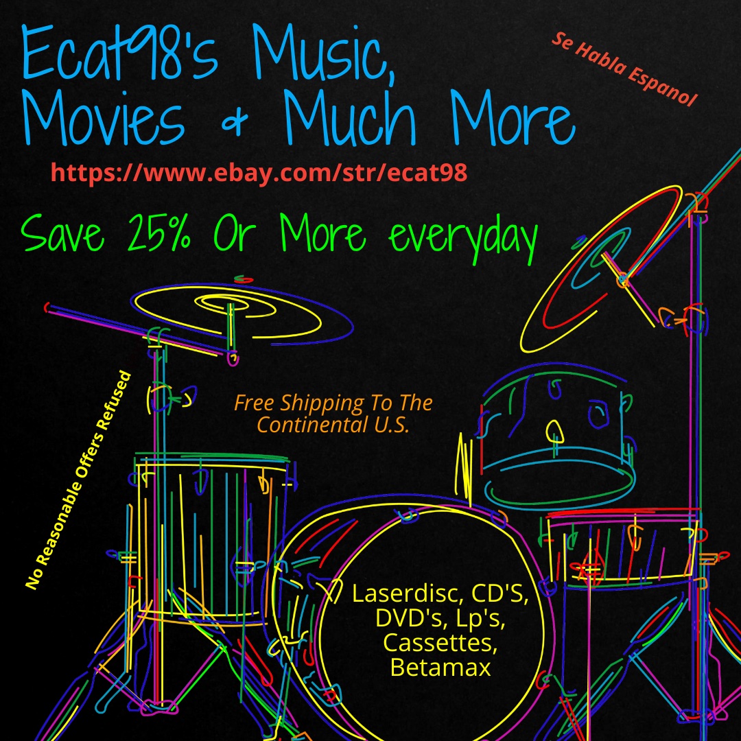 GranadosCondie's tweet photo. Ecat98's Music, Movies & Much more, Take advantage of our sale of 25% off all departments or make us an offer, No reasonable offers refused. New items are listed daily Check us out, Free shipping to the Continental U.S. https://t.co/7zfr9cQNF0
(Laserdisc)
The Hunt For Red October
The Fearless Vampire Killers 1966 Rare
The Firm
Honeymoon In Vegas
Quigley Down Under
Babe
Mickey's Christmas Carol
Mo' Money
Miami Vice
A Christmas Carol
Cocoon
Pamela Anderson Best Of
Desperately Seeking Susan
Star Wars Trilogy
New titles are added daily.