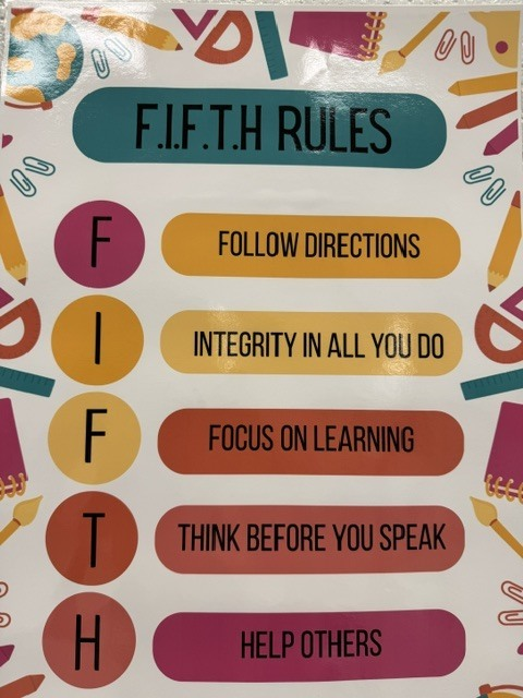 NAUES2024's tweet photo. π¬π¨ Fifth graders teamed up to create posters featuring the Fifth Grade Rules! Students listed each rule, illustrated it, and used it in a complete sentence while practicing teamwork, communication, and creativity. ππ #NAUES #DolphinPride #FifthGrade https://t.co/Cc9dbmJTUD