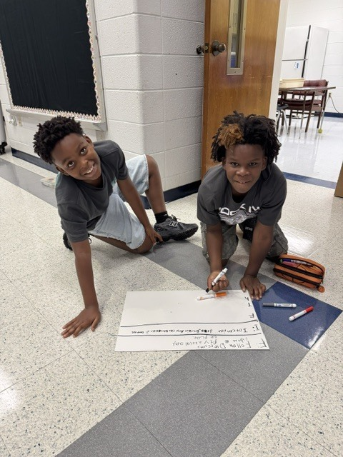 NAUES2024's tweet photo. π¬π¨ Fifth graders teamed up to create posters featuring the Fifth Grade Rules! Students listed each rule, illustrated it, and used it in a complete sentence while practicing teamwork, communication, and creativity. ππ #NAUES #DolphinPride #FifthGrade https://t.co/Cc9dbmJTUD