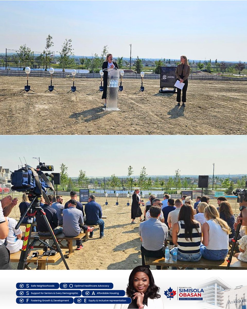 councillorsimi's tweet photo. Hello Airdrie! 🤍 Another big win for Airdrie today, as we made a splash at the groundbreaking of Wildflower's Home Owners Association and Airdrie's very first outdoor pool! 🌼🏊🎉

Here's to many summers of fun ahead!

Airdrie just got even cooler. 😎💦 #Airdrie #Groundbreaking https://t.co/jlMWx0HDgd