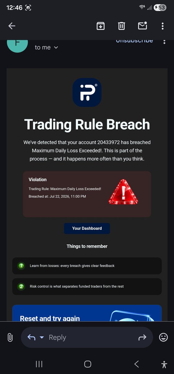 is__benji's tweet photo. I just bought this account  took my first trade and behold a devastating slippage happened please @Khldfx @fundingpips you guys should look into this my account didn't last a day https://t.co/2MOFfat4c0