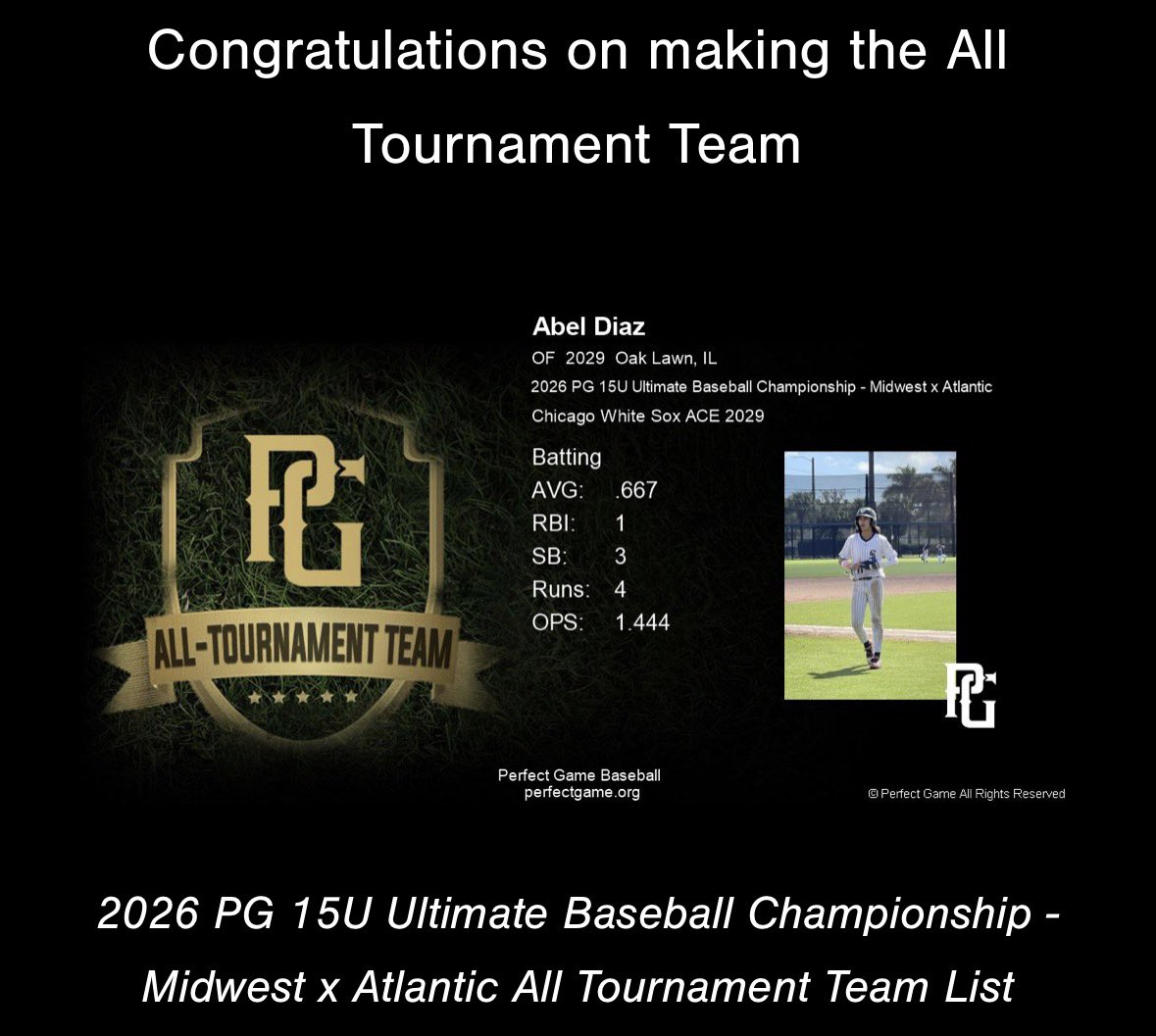 adiazjr11's tweet photo. Travel ball season coming to an  end. made all tournament team twice  in my PG events. https://t.co/LPzO9aRcyN