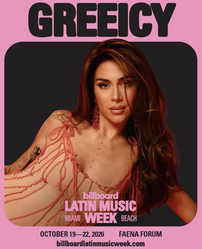 GreeicyAccess's tweet photo. @Greeicy_rendon estará en el evento de @billboard en Octubre 19-22 en la Faena Forum en el ‘Billboard Latin Music Week’.

— Reserva tus lugares en https://t.co/CbcltC3xjs https://t.co/ZpV8vY8RbP