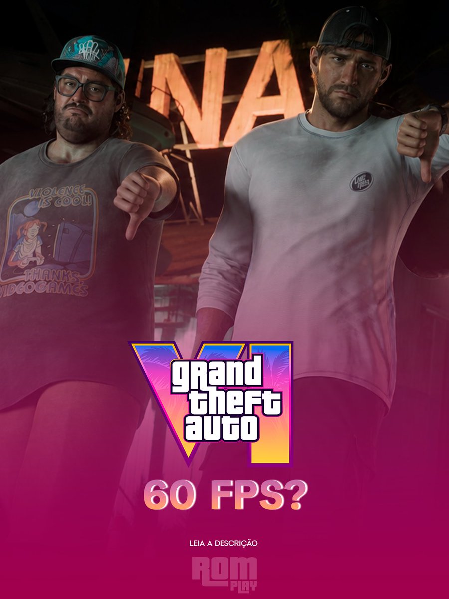 RomPlayi's tweet photo. @kiwitalkz  revelou que perguntou ao ex-diretor técnico da Rockstar, Obbe Vermeij, se GTA VI rodaria a 60 FPS nos consoles. A resposta? Ambos têm dúvidas.

Segundo eles, a Rockstar deve priorizar o enorme nível de detalhes, a densidade de NPCs, a física e a fidelidade visual do mundo, em vez de sacrificar tudo isso para alcançar 60 FPS.

Ainda assim, Vermeij afirma que não descarta completamente essa possibilidade. Se a Rockstar conseguir fazer "alguma mágica", os 60 FPS ainda podem acontecer.

Agora resta esperar. Se tudo seguir como esperado, o Trailer 3 pode finalmente responder essa dúvida.