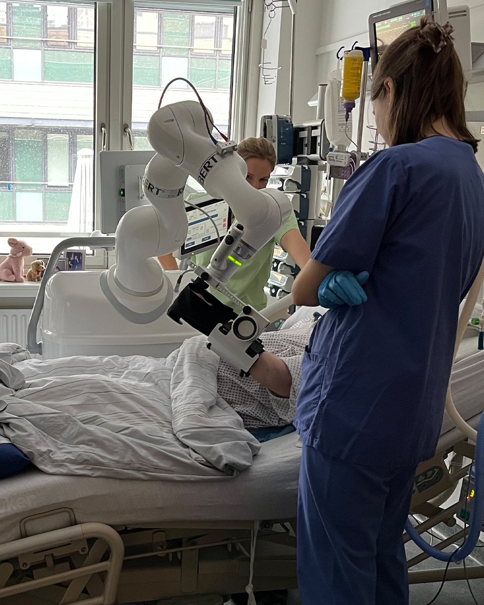 LSR_Robotics's tweet photo. Bringing intensive upper extremity rehabilitation to the bedside. 🏥

At Asklepios Klinik St. Georg, therapists are using ROBERT® to deliver structured upper extremity rehabilitation directly at the patient's bedside, enabling intensive therapy from the early stages of recovery. https://t.co/Svqlym43XD