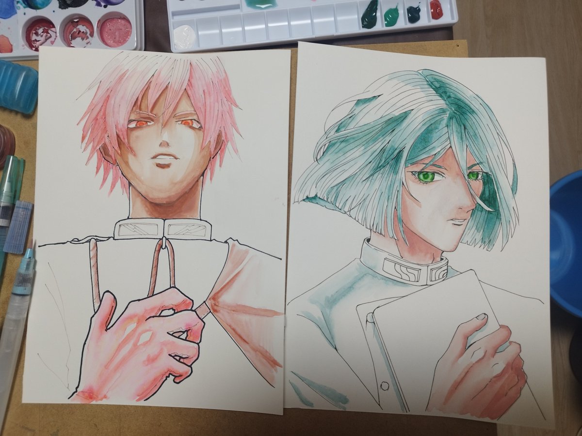 やっと塗り始めた #水彩画