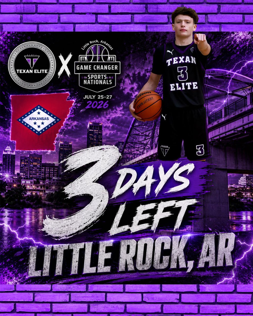 texan_elite's tweet photo. 🚀🏀 Only 3 days to go! TEXAN ELITE Basketball is Little Rock bound and ready to leave it all on the floor! AR, we’re coming for that competition! Let’s BATTLE!😤🔥 #TEXANELITE #RoadToLittleRock #3DaysOut #HoopDreams https://t.co/8kPHhXltuP
