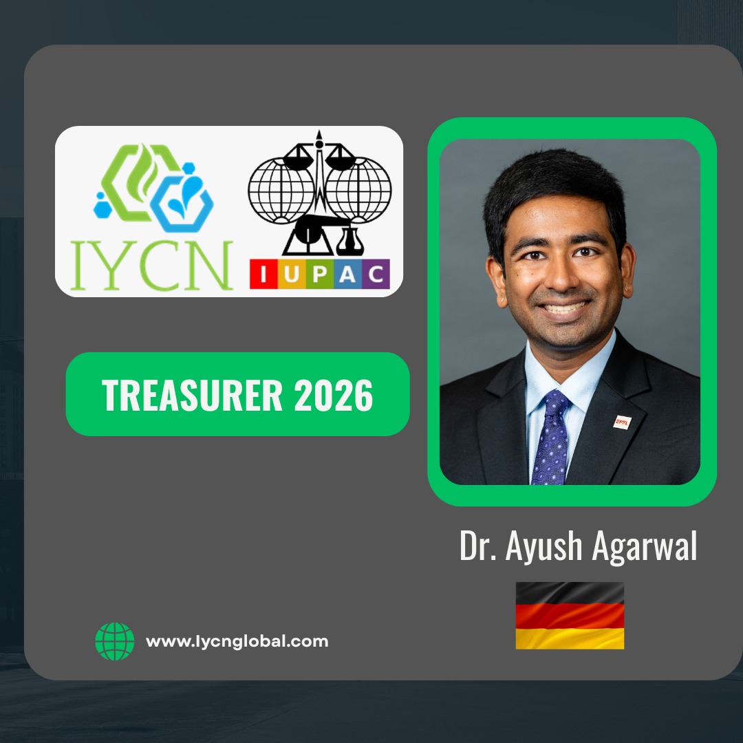 IntlYoungerChem's tweet photo. 📢 Please join us in welcoming Dr. Ayush Agarwal as the IYCN Treasurer (Finance Head) for 2026! 🎉He will help strengthen IYCN's financial sustainability &amp; support initiatives that empower young chemists worldwide. Congrats, Dr. Agarwal!💚 #IYCN #YoungChemists #IUPAC #STEM https://t.co/uoWiLsbgSs
