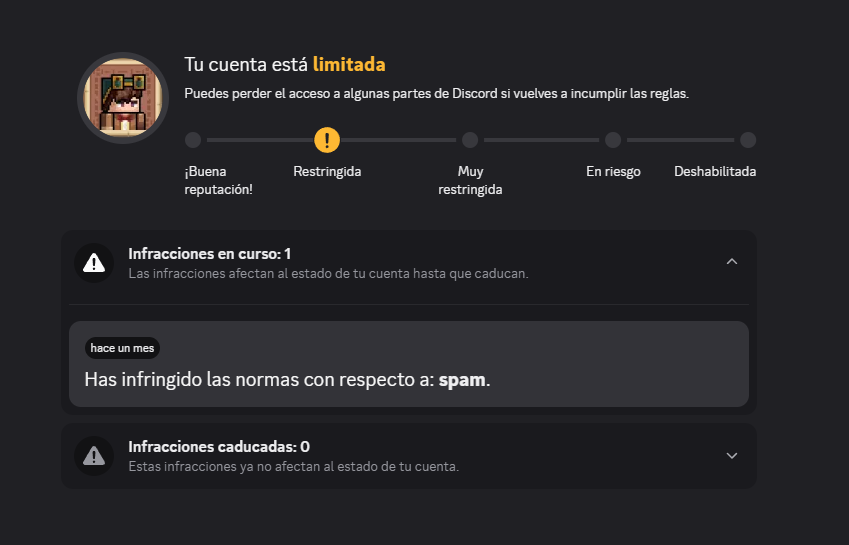 clrs_art's tweet photo. @discord_support Cuando podrán atenderme? Quiero saber que spam se hizo en mi cuenta y si pueden quitarme eso... https://t.co/KAYOjLW0Ra