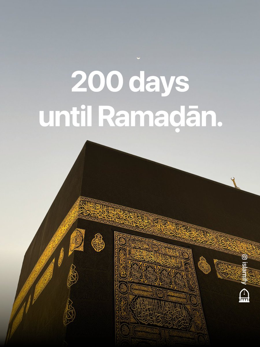 Alhamdhulillaah's tweet photo. There are approximately 200 days until Ramaḍān.

اللهم بلغنا رمضان 

[Allāhumma baliḡnā Ramaḍān]
  
Oh Allāh, grant us the ability to reach Ramaḍān https://t.co/1IyhFLoenI