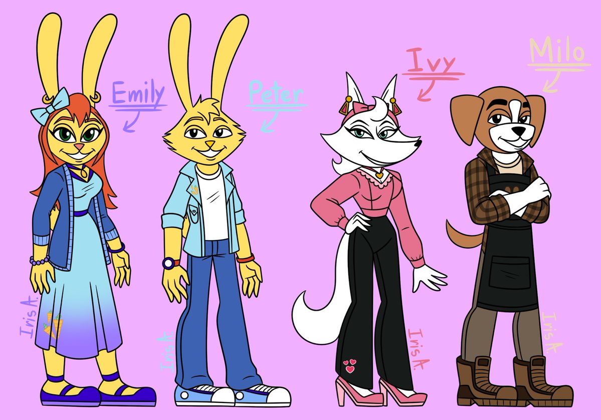 IrisAceves5's tweet photo. 🐾💕🥕“The Four Adult Besties”🥕💕🐾
#Peter #Emily #Ivy #Milo #donteattheneighbours #bigteethbadbreath #donteattheneighboursoc #donteattheneighboursfanart @IrisAceves5 https://t.co/qhcOanEVlL