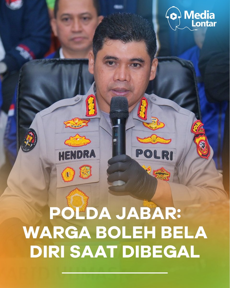 MediaLontar's tweet photo. Polda Jabar menegaskan warga boleh melakukan pembelaan diri saat menghadapi begal, asalkan dilakukan secara proporsional dan tetap dalam koridor hukum.

#PoldaJabar #Begal #JawaBarat #Keamanan #NewsUpdate https://t.co/jDdCj2FzrS