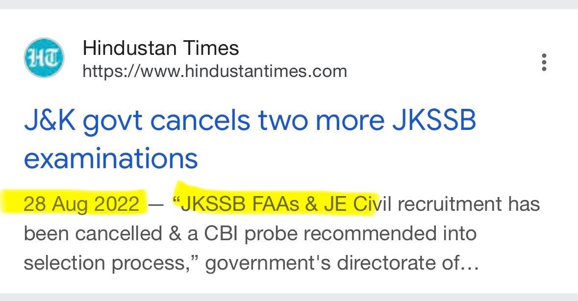 ImranNDar's tweet photo. Hey fake news peddler, you know the truth:

In J&K, SSB paper leak took pace during LG Manoj Sinha's tenure in 2022. It was followed by a series of scams involving two SSB exams, SI recruitment was also cancelled.  

To bust your and @BJP4India's propogandist rhetoric, I have attached a couple of screenshots.

Aur kitna zaleel karoge khud ko?