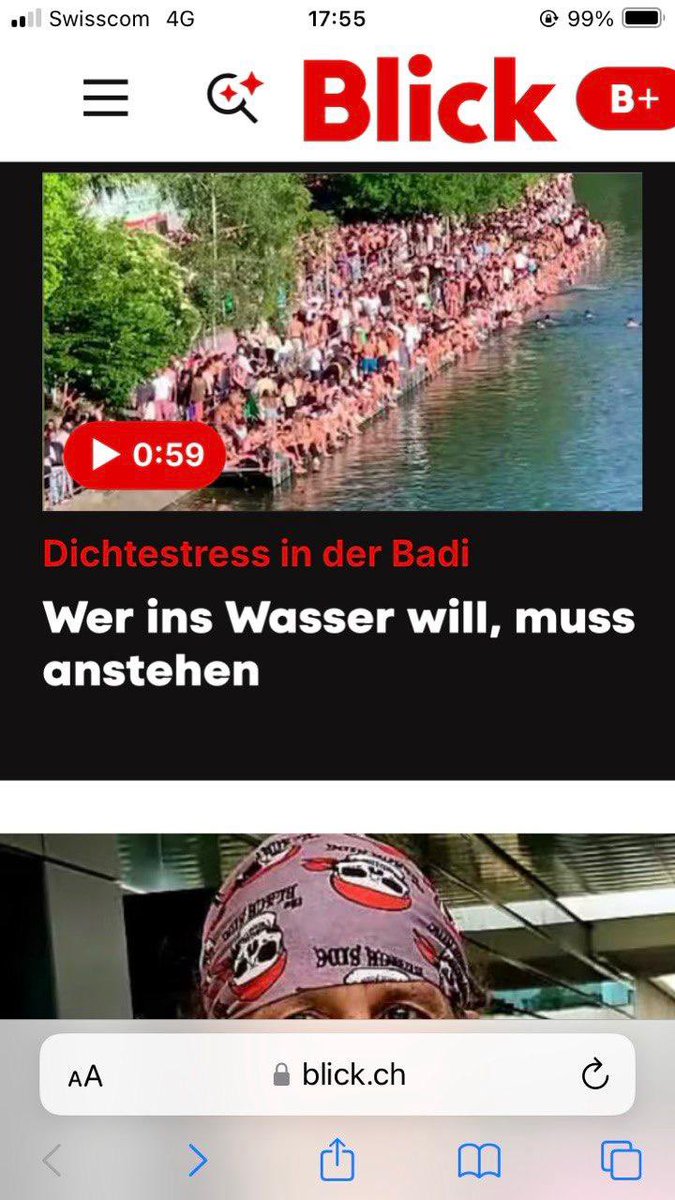 RenateGautschy's tweet photo. SRF Nachrichten;“Bademeister und MeisterINNEN haben Stress aufgrund der Sommerwärme/Hitzetagen.“
Von grenzenlos massenhaft,  übervoll, ist nicht die Rede. https://t.co/vErSr4T8qZ